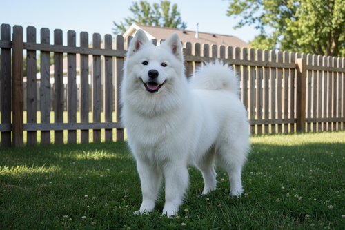Samojed u dvorištu