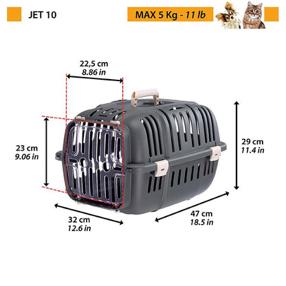 FERPLAST Transporter Carrier Jet 10, 32x47xh29 cm, siva
