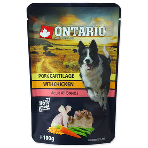 ONTARIO Dog, vrećica, piletina sa svinjskom hrskavicom, u temeljcu, 100g