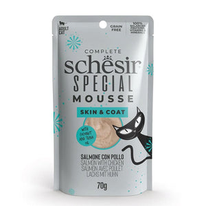 SCHESIR Special Need Mousse Skin&Coat, losos s piletinom, bez žitarica, 70g