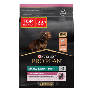 PRO PLAN PUPPY Small/Mini, Sensitive Skin, Opti Derma, bogato lososom, 3kg  -33%
