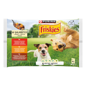 FRISKIES Vrećice za pse Mutipack, meso i povrće u želeu, 4x85g