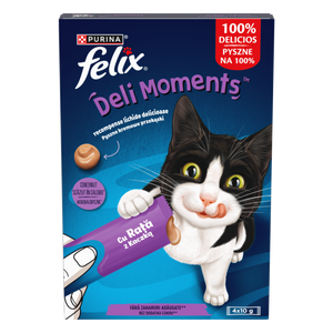 FELIX Deli Moments, s pačetinom, kremasta poslastica za mačke 4x10g