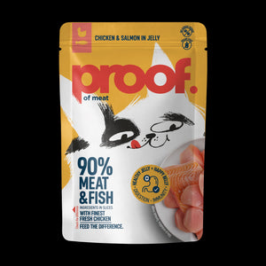 PROOF Hrana za odrasle mačke, piletina i losos, u želeu, 85 g