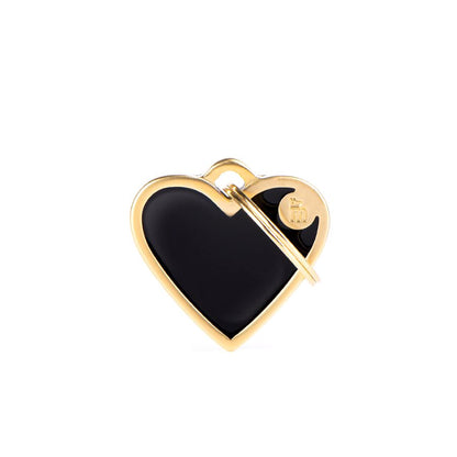 MYFAMILY Satin Gold Handmade Pločica za graviranje Srce, crna
