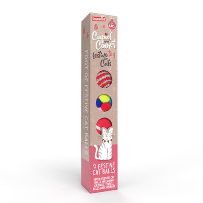 CUPID&COMET Igračka za mačke Blagdanske loptice u poklon kutiji, mix, 7kom