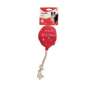 CAMON Igračka za pse Balon Happy Birthday, s konopom, zvučna, 30cm