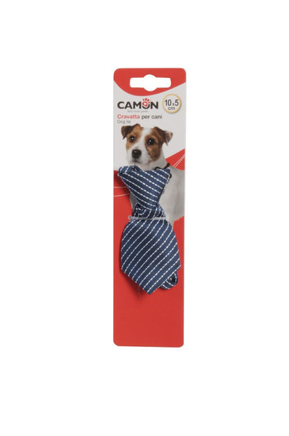 CAMON Kravata za pse na prugice, crvena ili plava, 15x5cm