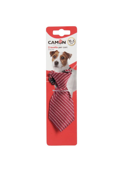 CAMON Kravata za pse na prugice, crvena ili plava, 15x5cm