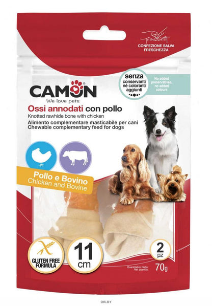 CAMON Poslastica za pse Kost u Čvoru, s Piletinom, 2kom/11cm, 70g