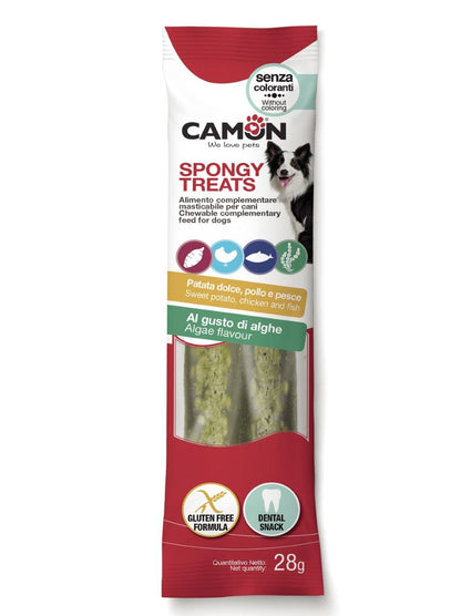 CAMON Spongy treats od batata, dentalna poslastica bez glutena, razni okusi, 28g