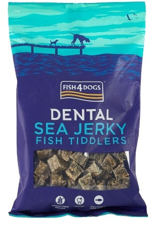 FISH4DOGS Dental Sea Jerky Tiddlers, dentalna poslastica, koža bijele ribe, 115g