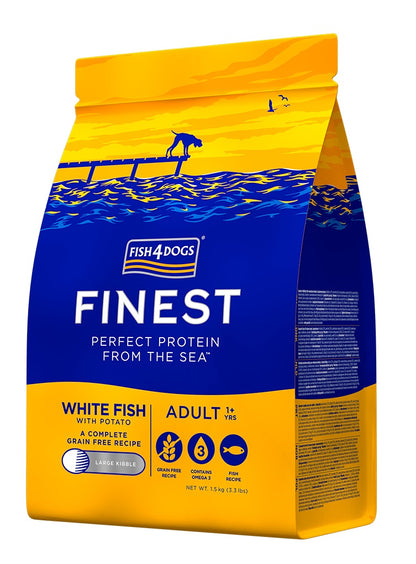FISH4DOGS Finest Large, bijela riba/krumpir, bez žitarica, veliki briketi