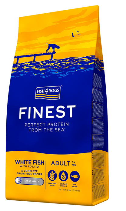 FISH4DOGS Finest Large, bijela riba/krumpir, bez žitarica, veliki briketi