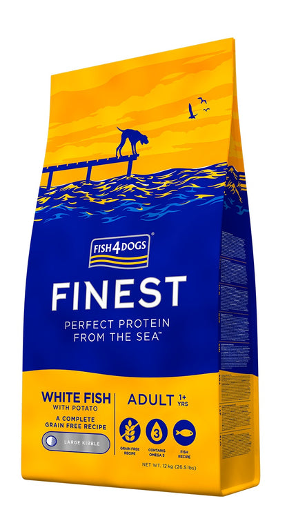 FISH4DOGS Finest Large, bijela riba/krumpir, bez žitarica, veliki briketi