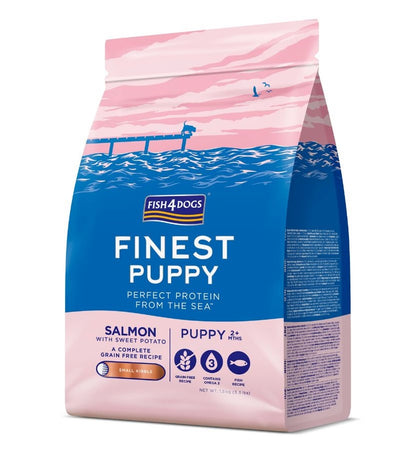 FISH4DOGS Finest PUPPY Small, losos/batat, bez žitarica, mali briketi