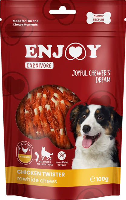 ENJOY Carnivore Twister Rawhide, štapići piletine, žvakalica za pse