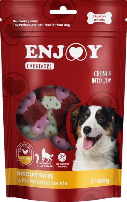ENJOY Carnivore Biscuit Bites, keksi omotani piletinom, poslastica za pse