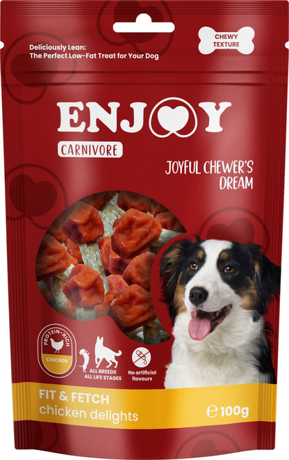 ENJOY Carnivore Fit&Fetch, piletina, žvakalica za pse