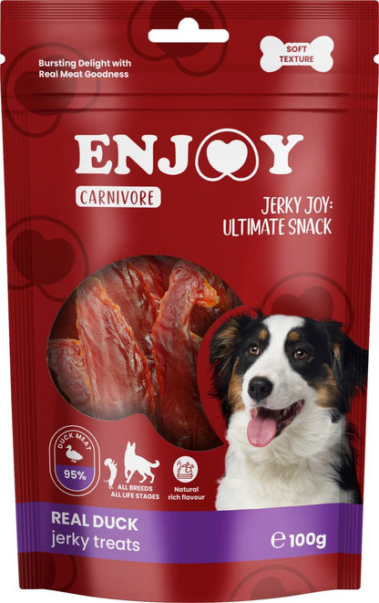ENJOY Carnivore Jerky, sušena pačetina, poslastica za pse
