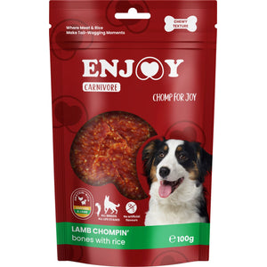 ENJOY Carnivore Chompin' Bones, janjetina s rižom, žvakalica za pse