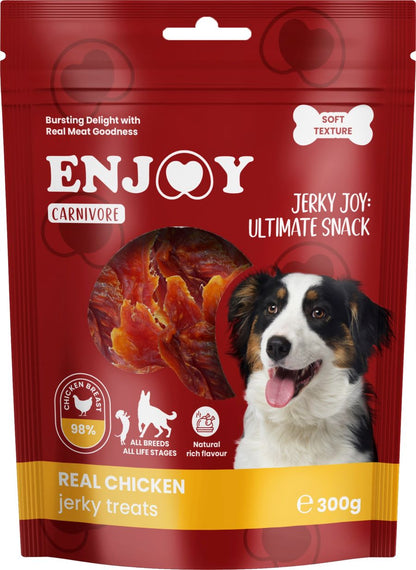 ENJOY Carnivore Jerky, sušena piletina, poslastica za pse