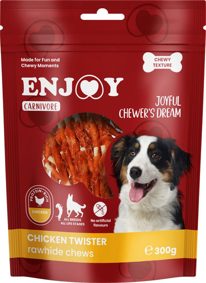 ENJOY Carnivore Twister Rawhide, štapići piletine, žvakalica za pse