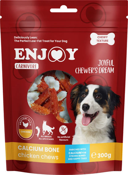 ENJOY Carnivore Kost s kalcijem omotana piletinom, žvakalica za pse
