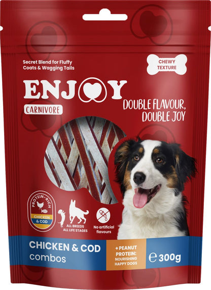 ENJOY Carnivore Combos, trakice piletine i bakalara, žvakalica za pse
