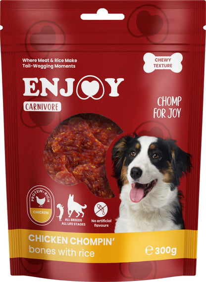 ENJOY Carnivore Chompin' Bones, piletina s rižom, žvakalica za pse
