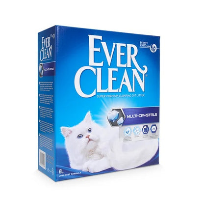 EVER CLEAN Multi Crystals, grudajući mineralni pijesak za mačke, bezmirisni, 6l