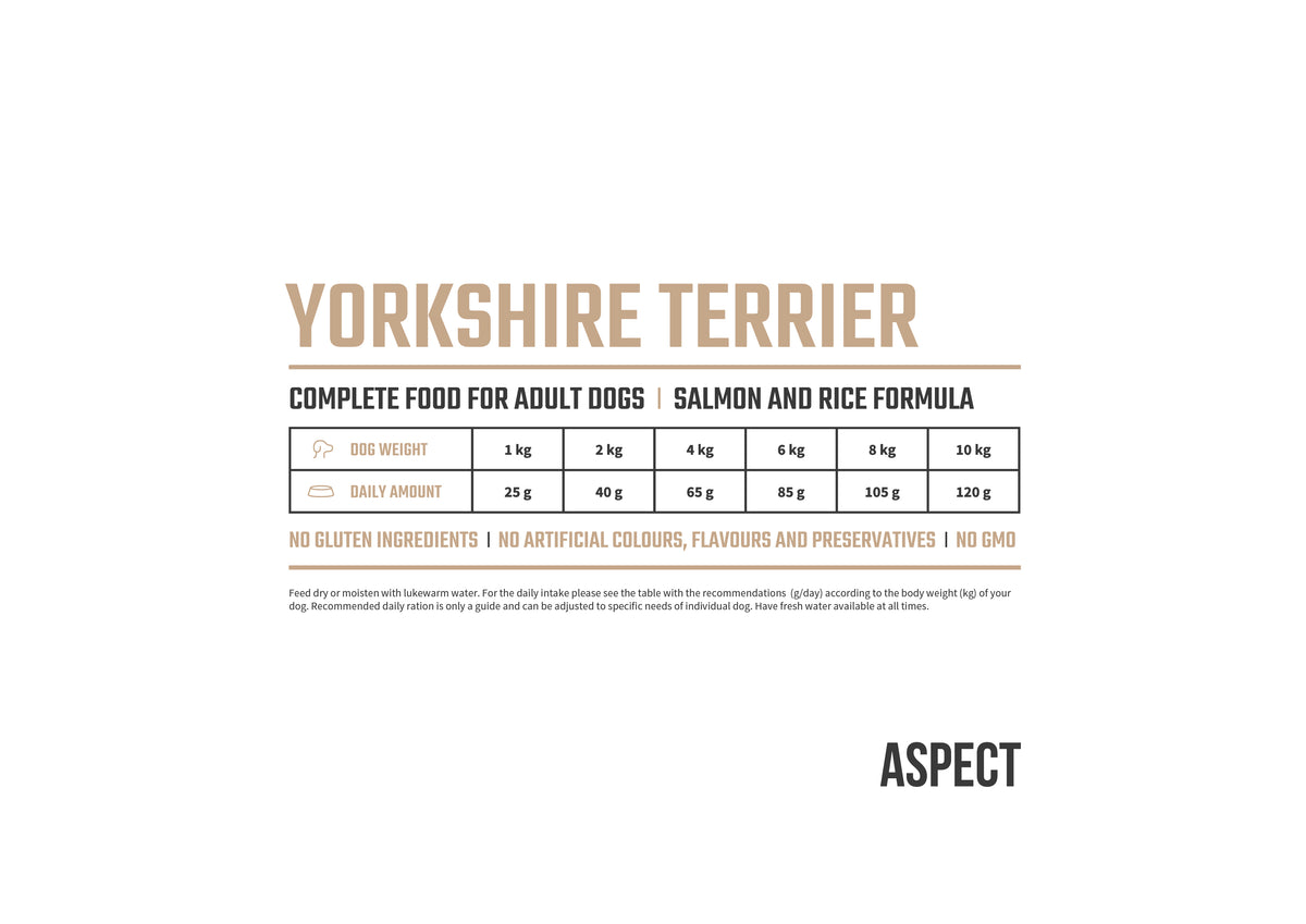 ASPECT Yorkshire Terrier, losos s rižom, 1 kg