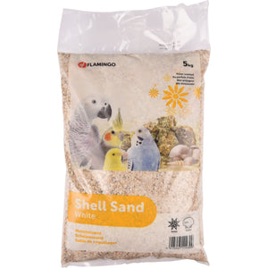 FLAMINGO Pijesak za ptice, sa školjkama i mirisom anisa, bijeli, 5 kg