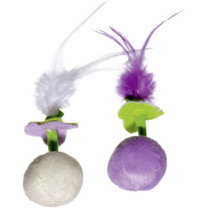 FLAMINGO Kitty Kidz First Toy Loptica s perjem i ketnipom, razne boje, 10cm