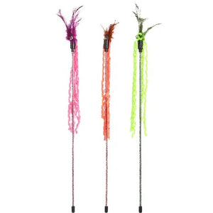FLAMINGO Igračka za mačke Mahalica Glitty, sa zvoncem, vrpcama i perjem, 40cm