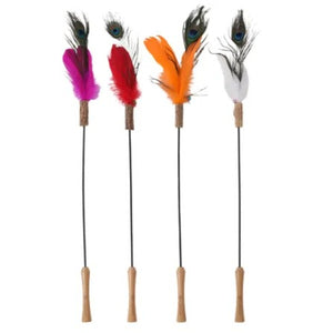 FLAMINGO Igračka za mačke, mahalica Lindy, s perjem, 75cm