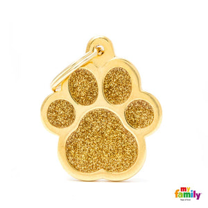 MYFAMILY Shine Pločica za graviranje Šapa L, 2,9x3cm, zlatna