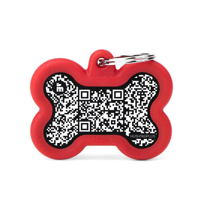MYFAMILY Hushtag Plus QR CODE Pločica za graviranje Kost, aluminij, crvena guma