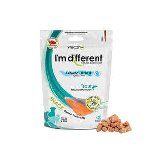 I'M DIFFERENT Freeze Dried, monoprotein pastrva, poslastica bez žitarica, 40g