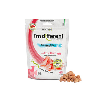 I'M DIFFERENT Freeze Dried, monoprotein svinjetina/šunka, GF poslastica, 40g