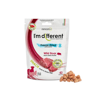 I'M DIFFERENT Freeze Dried, monoprotein veprovina, poslastica bez žitarica, 40g