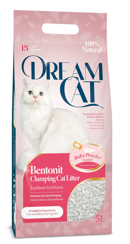 DREAM CAT Baby Powder, grudajući mineralni pijesak za mačke, mirisni