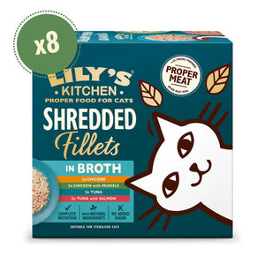 LILY'S KITCHEN Shred Fillets in Broth Multipack, fileti u umaku, 8x70g
