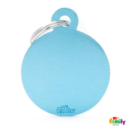 MYFAMILY Basic Pločica za graviranje  Krug, aluminij, svijetlo plava