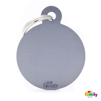 MYFAMILY Basic Pločica za graviranje  Krug, aluminij, siva