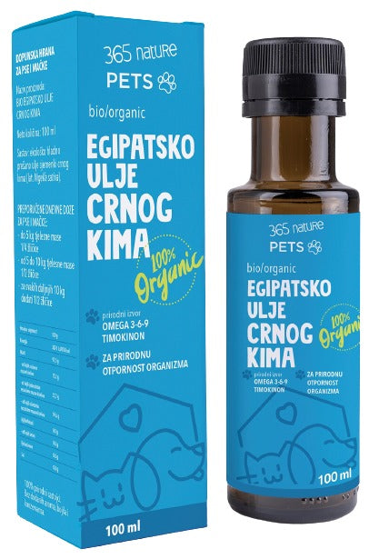 365 NATURE Pets ORGANIC Ulje crnog kima za pse i mačke, 100ml