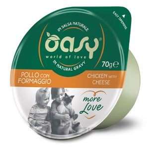 OASY More Love, posudica za mačke, piletina sa sirom u umaku, 70g