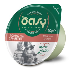 OASY More Love, posudica za mačke, tunjevina s račićima u umaku, 70g