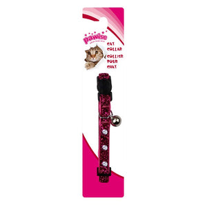 PAWISE Ogrlica za mace Diamond Rose 30cm ružičasta