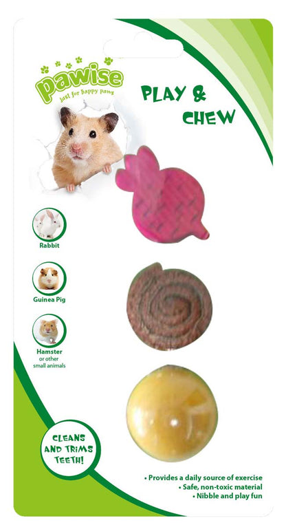PAWISE Igračka za glodavce, Play&Chew, razni motivi, 3/1